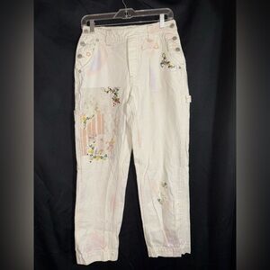 Free People Love Alive Boyfriend Carpenter Jeans in white|Women’s Size 27